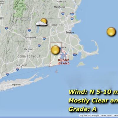 Northeast weather map: mostly clear, dry, grade A.