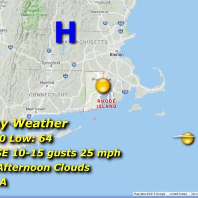 A map showing the weather in massachusetts.