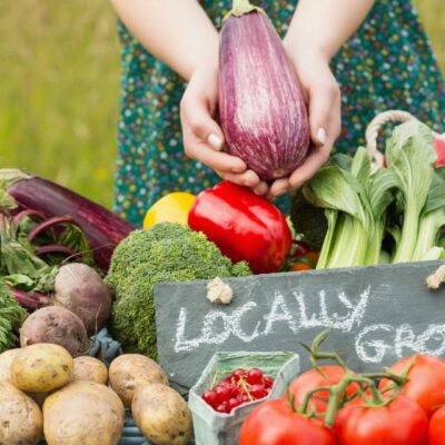 Locally grown fresh vegetables.