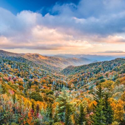The great smoky mountains in autumn.