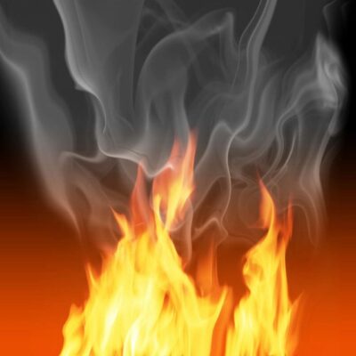 An image of a fire on a black background.