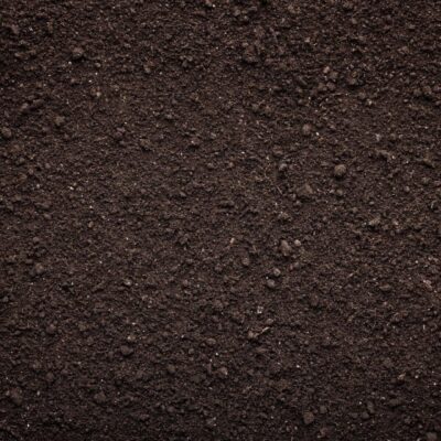 Dark brown soil texture background.