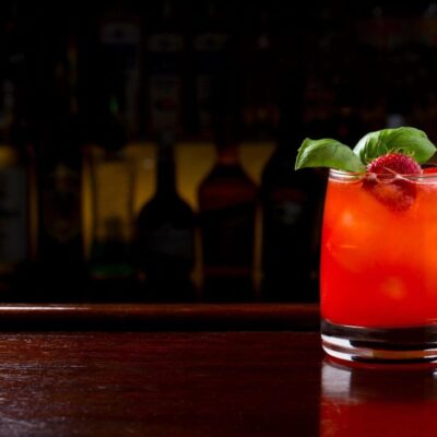 Refreshing strawberry basil cocktail.