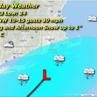 Rhode Island Saturday weather map.