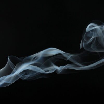 Smoke on a black background.